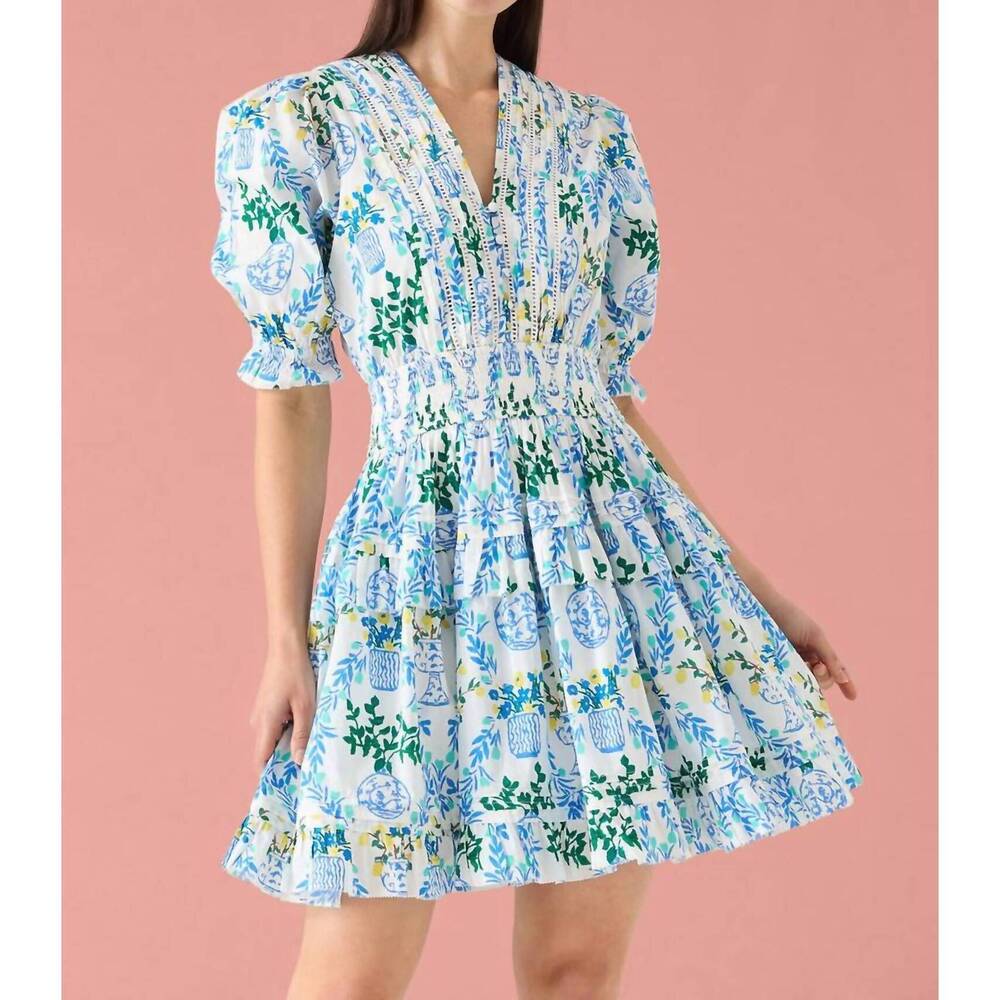 NEW ALIVIA penny dress in white chinoiserie garden